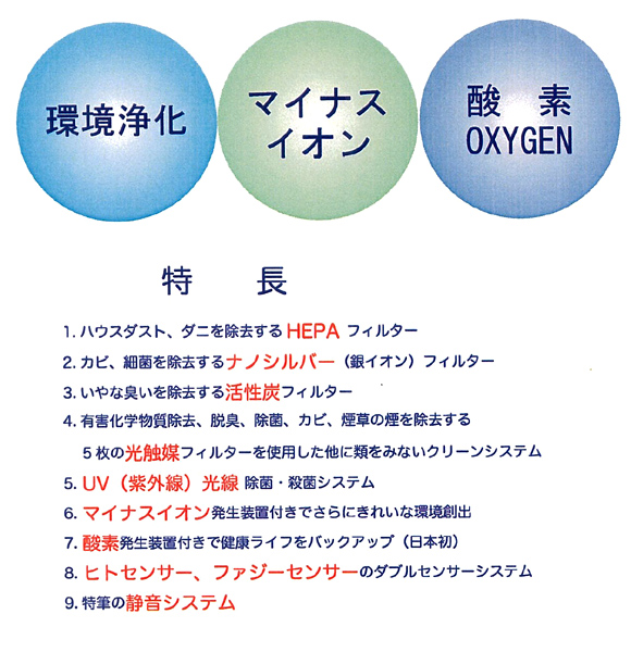 エアピュアO2プラス　の特長