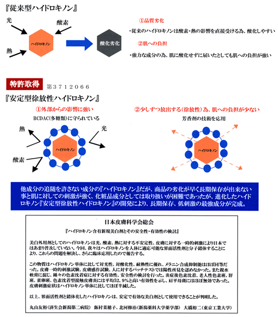 安定型除放性ハイドロキノン