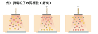 荷電粒子の両極性