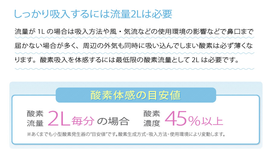 しっかり吸入するには流量2Lは必要