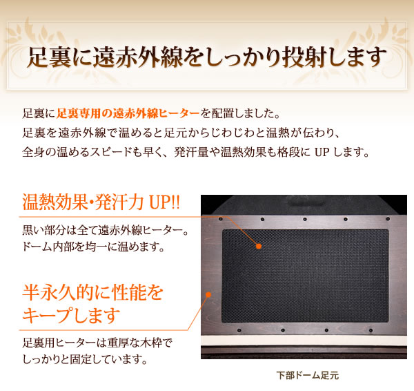 足裏に遠赤外線をしっかり投射します