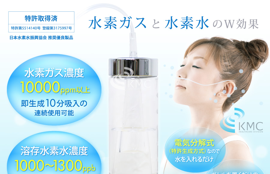 水素ガスと水素水のW効果