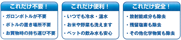 放射能・残留塩素・その他化合物質も除去