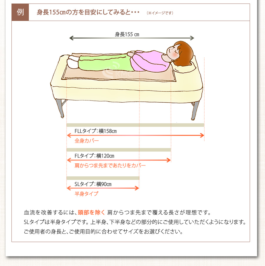 身長１５５cmの方を目安にしてみると…