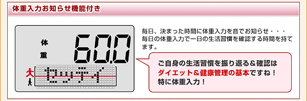 体重入力お知らせ機能付き